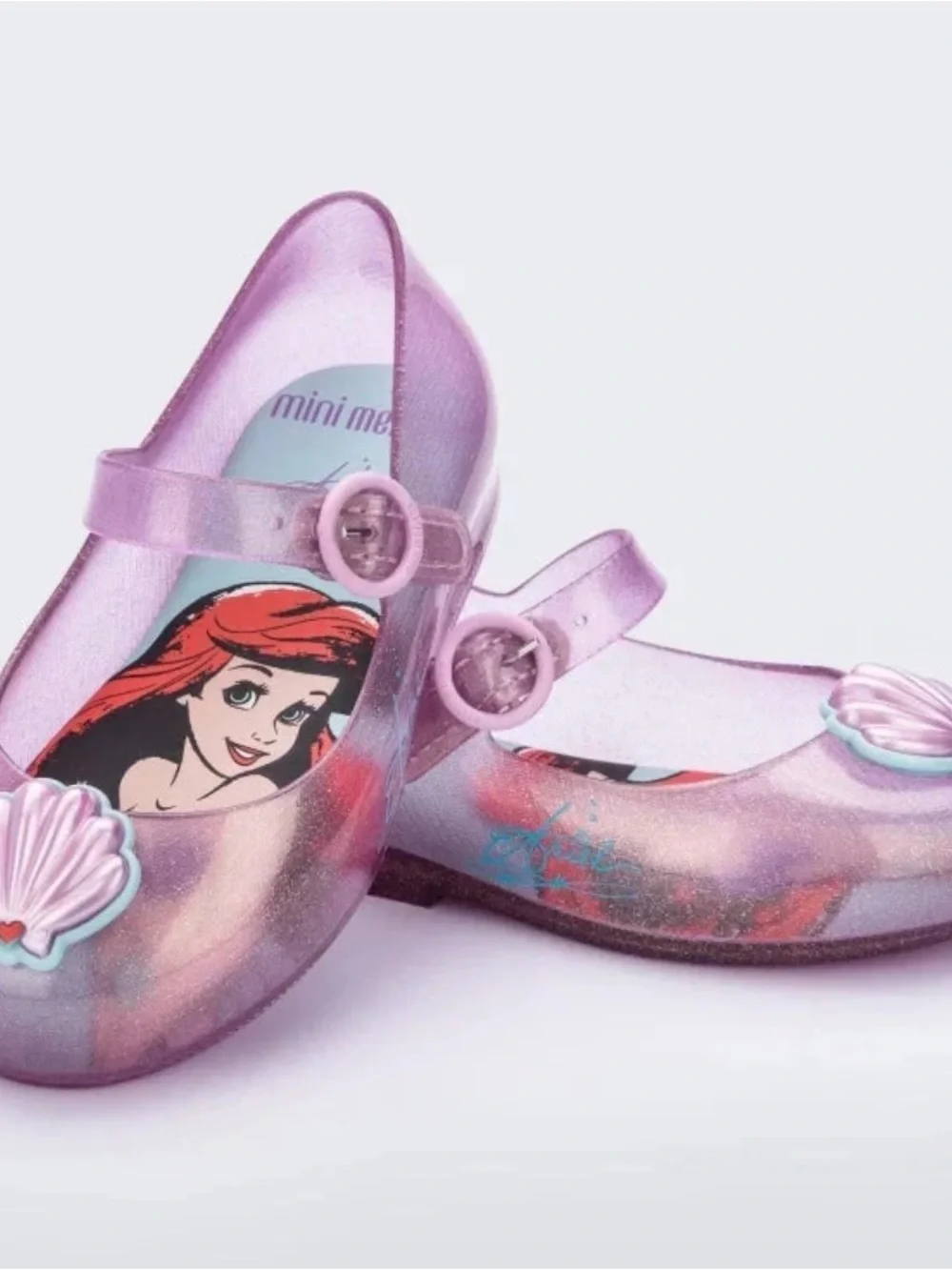 Mini Melissa Disney Little Mermaid Ariel Shell Mary Janes Sandals Shoes 13 1/2